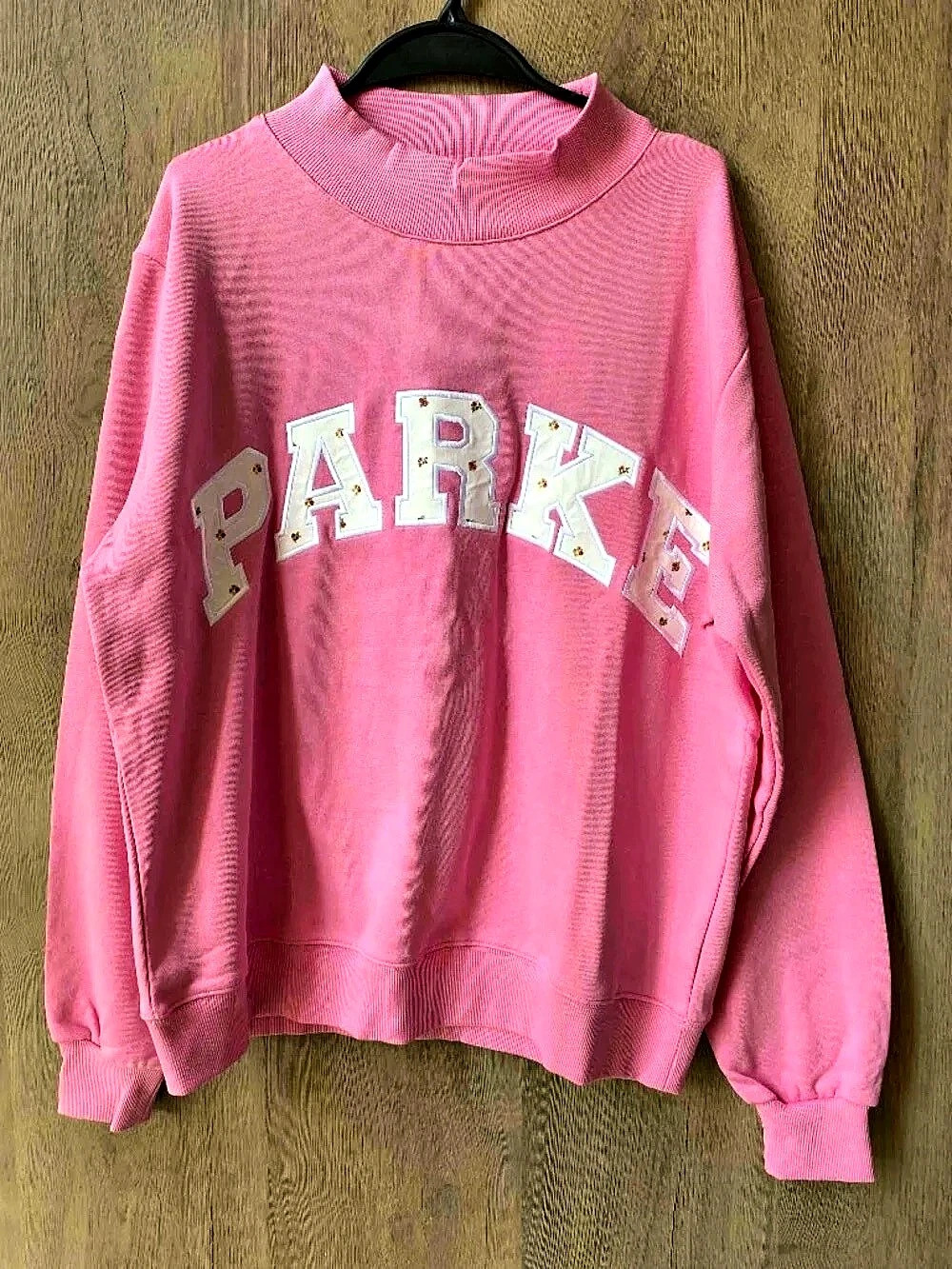 PARKE x Pink Aid Varsity Mockneck Pink Sweatshirt Small